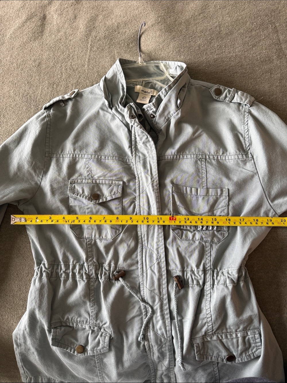 Madewell Women's Light Sage Utility Jacket with Drawstring Waist - Picture 5 of 6